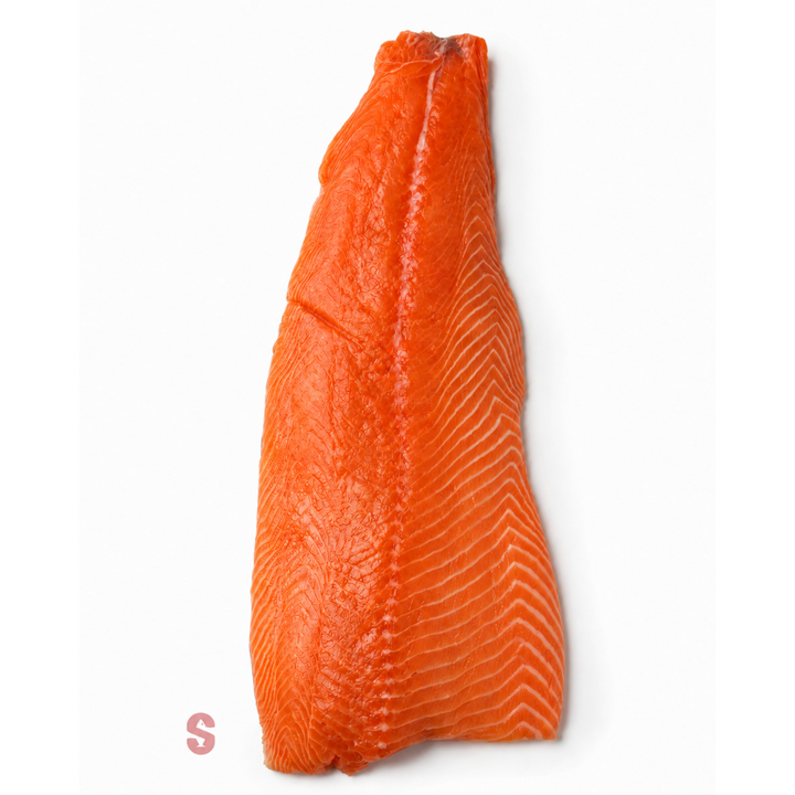 Salmon fillet on a white background